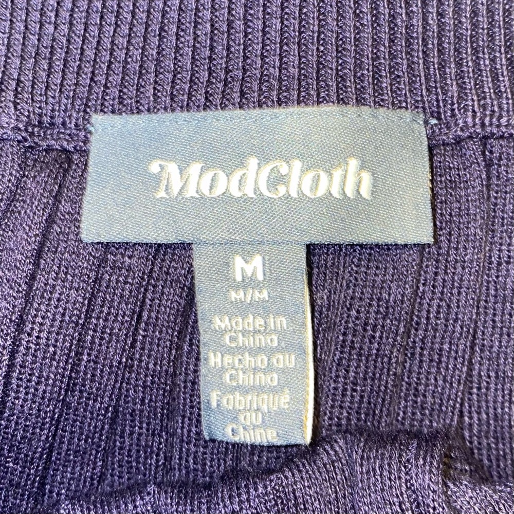 ModCloth Spirited Spectrum Navy Knit Skirt With Rainbow Stripes Medium - Picture 6 of 7